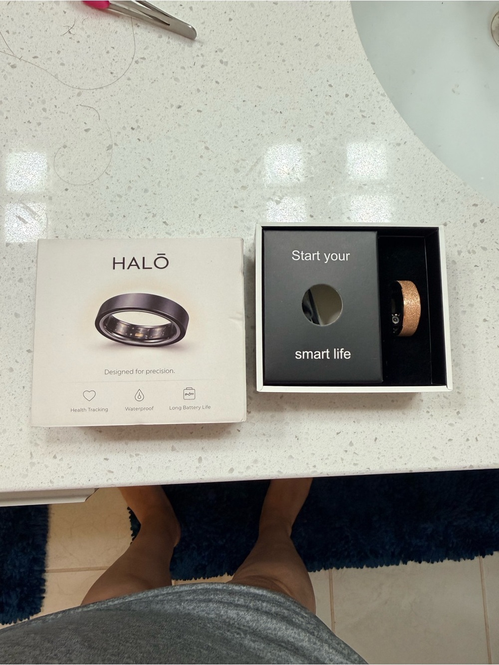 Halo Smart Ring in Rose Gold